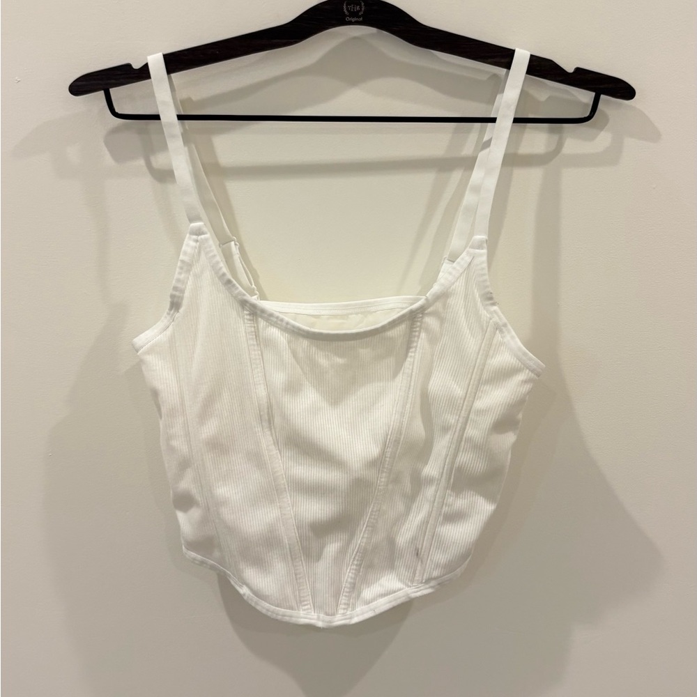 Colsie White Ribbed Bralette